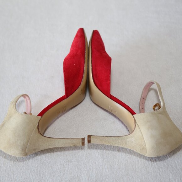 EUC Fauzian Jeunesse suede leather pumps pointed toes made in Italy SIZE 36 - Picture 4 of 7